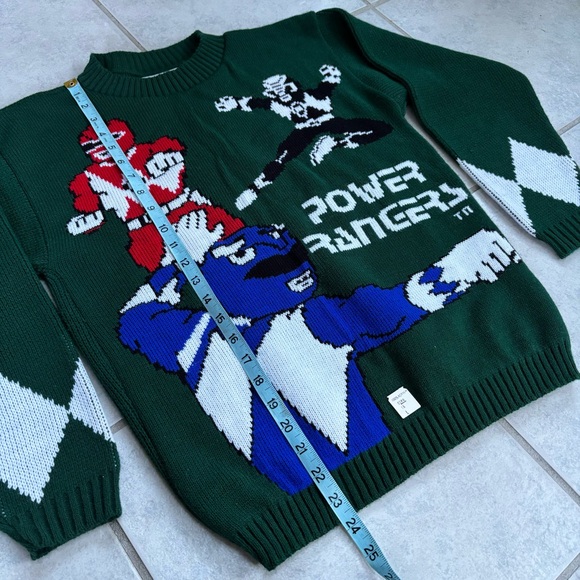 Vintage Mighty Morphing Power Rangers Knit Sweater Made in USA NWT Youth Large - Picture 5 of 7